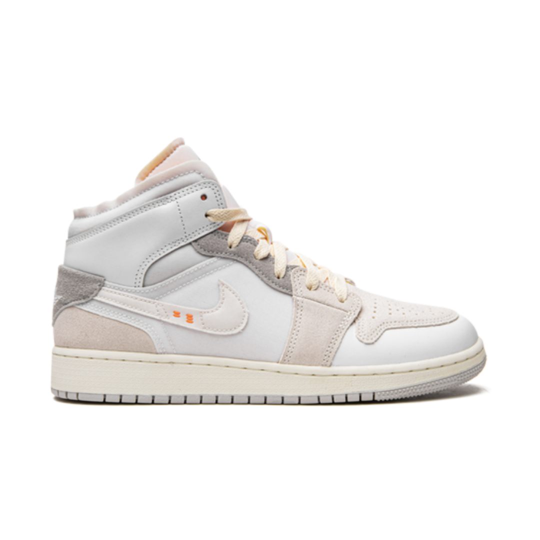 Jordan 1 Mid Craft Inside Out White Grey