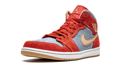 Jordan 1 Mid Denim Red