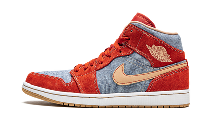 Jordan 1 Mid Denim Red