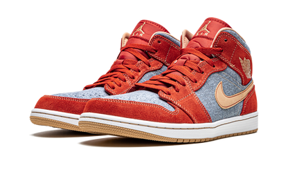 Jordan 1 Mid Denim Red